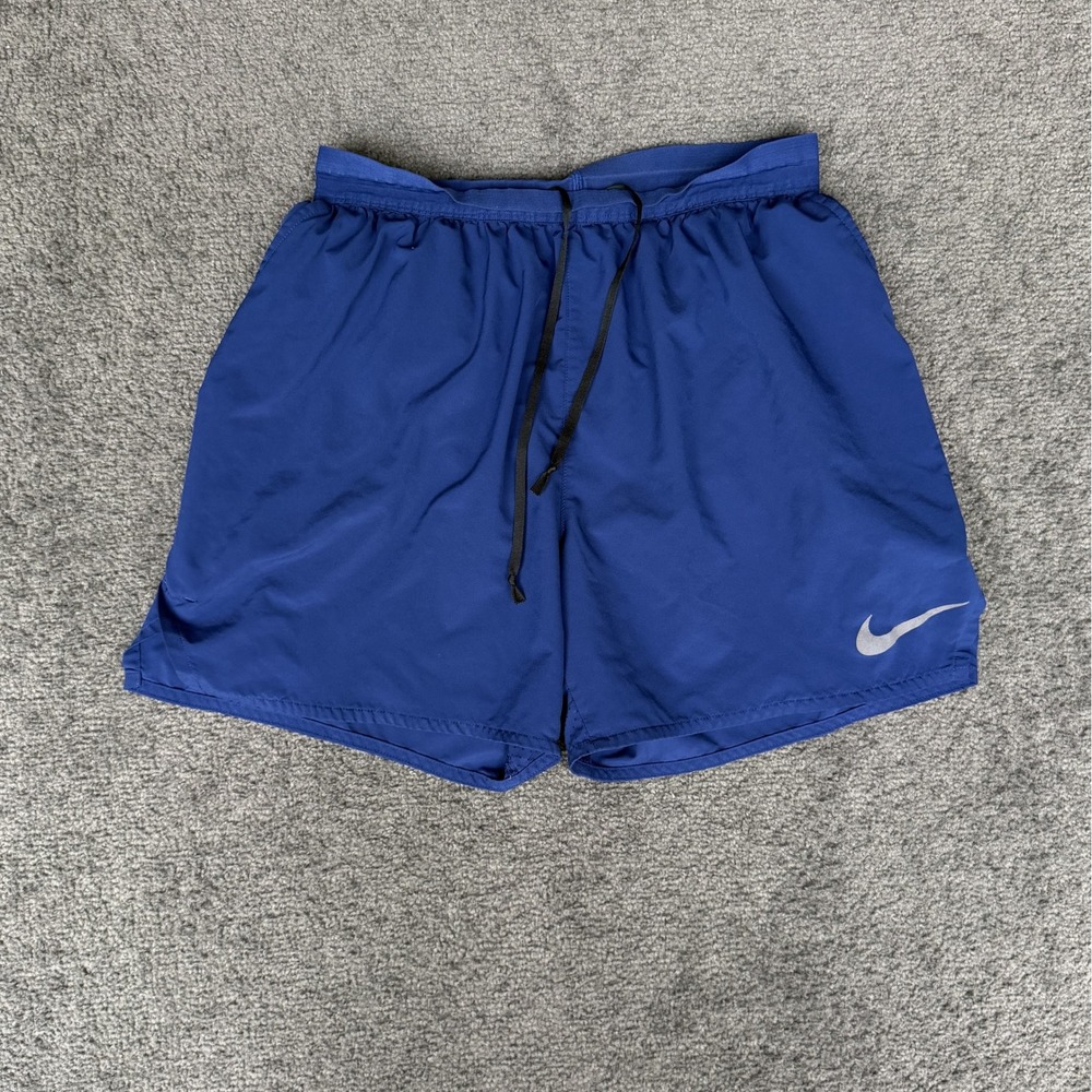 Nike Mens Dri-FIT Running Shorts Blue 5 Inch Inseam Lined Size S RN56323